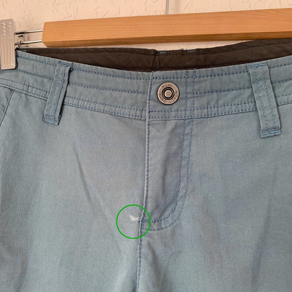 Kuhl Hiking Pants Women 4 Short Teal Blue Articulated Knee Gorpcore Outdoor - Picture 6 of 14